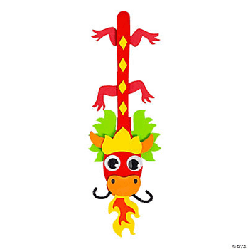 Colorful wooden spoon with a dragon face on a transparent background
