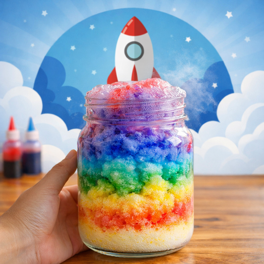 Baking Soda Rainbow Cloud in a Jar - Little Dreamers Club