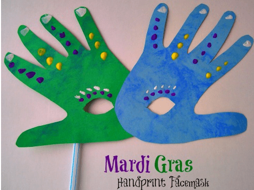 Celebrate Mardi Gras with a Fun Handprint Mask Craft! 🎭🎨 - Little Dreamers Club