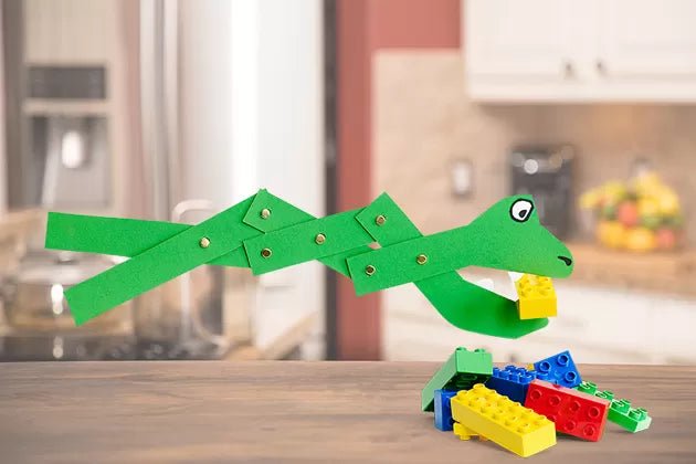 DIY Jointed Green Gobbler Monster – A Movable Craft for Kids That Grabs and Gobbles! - Little Dreamers Club