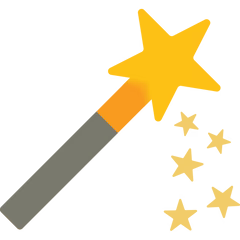 Magic wand with stars on a transparent background