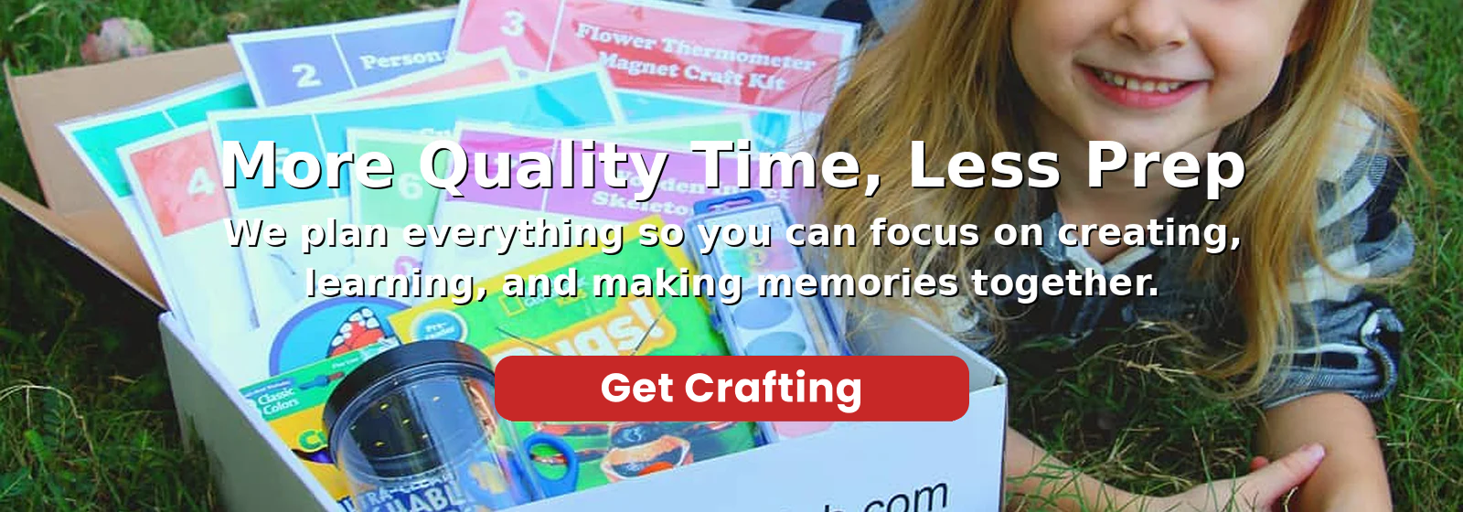 Child playing with educational toys outdoors, with text about quality time and preparation.