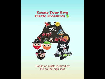 Pirate Adventure craft box for kids ages 3–5 with themed crafts, book, and supplies.
