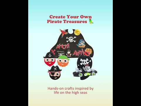 Pirate Adventure craft box for kids ages 3–5 with themed crafts, book, and supplies.