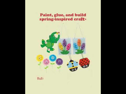 Vide preview of the Spring into Fun craft box for kids ages 3–5 with themed crafts, book, and supplies.
