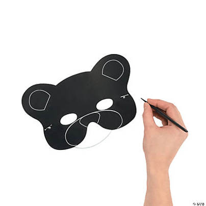 Hand holding a stylus to use for scratch art near a cat-shaped craft on a white background 