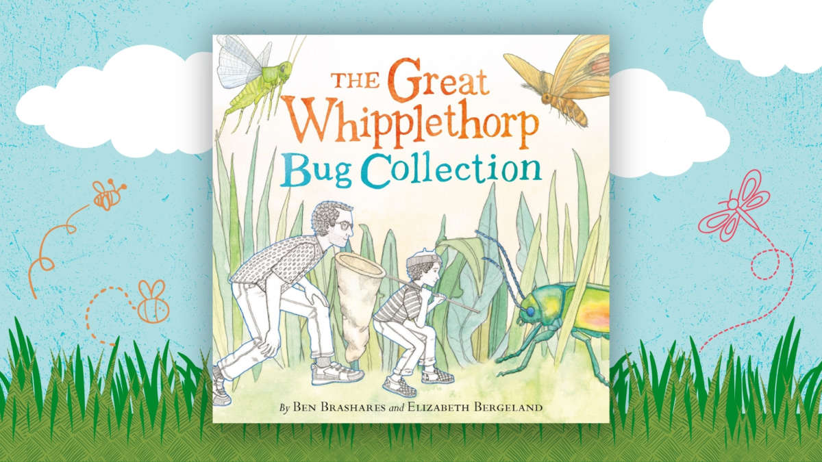 Book cover of 'The Great Whipplethorp Bug Collection' with illustrations of children and bugs on a grassy background.