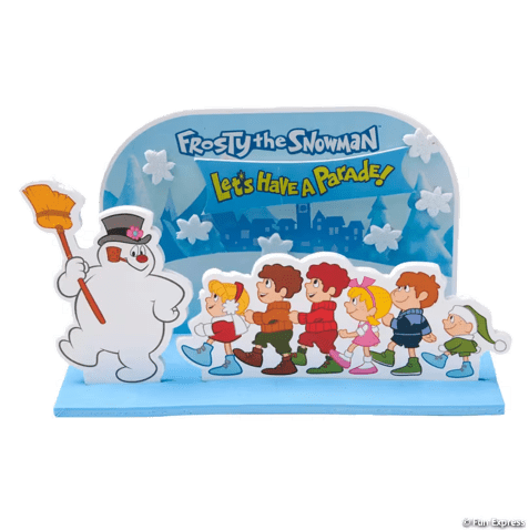 Frosty the Snowman 3D craft set with snowman and children on a transparent background