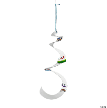 Spiral craft with animals sledding down on a transparent background