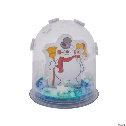 Snow globe with a Frosty the  snowman inside, on a white background