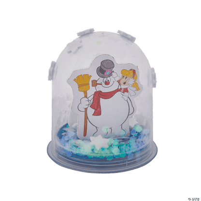 Snow globe with a Frosty the  snowman inside, on a white background