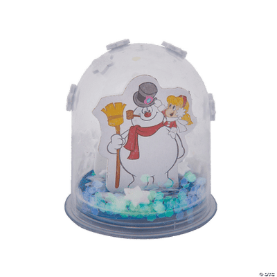 Snow globe with a Frosty the  snowman inside, on a white background