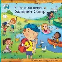 Book cover of 'The Night Before Summer Camp' with children at a campsite.