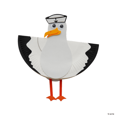 Seagull character with a sailor hat on a transparent background