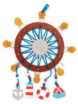 Decorative wall art with a wheel design, colorful elements, and a white background