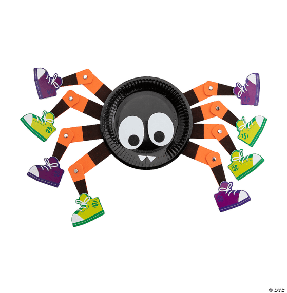 Spider-shaped craft with shoes on legs on a transparent background