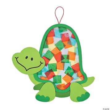 Acetate Turtle tissue paper craft on a white background