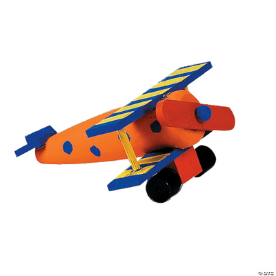 Colorful wooden airplane on a transparent background
