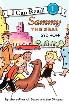Book cover of 'Sammy the Seal' by Syd Hoff featuring children and a seal in an urban setting.