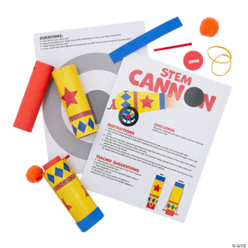 STEM cannon kit with components and instructions on a white background