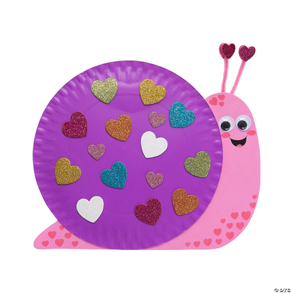 Crafted snail with a purple shell and pink body on a white background
