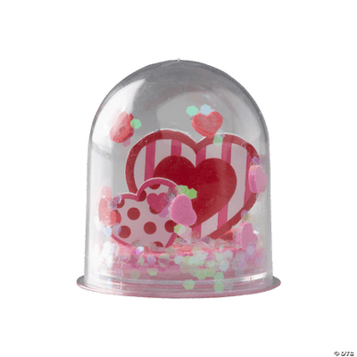 Decorative glitter dome with heart designs on a transparent background