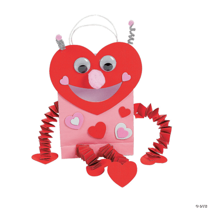 Heart-shaped character with a pink body and red limbs on a transparent background