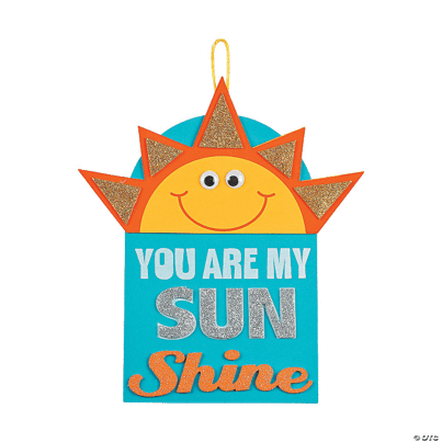 Sun-shaped craft with 'You are my sunshine' text on a green background