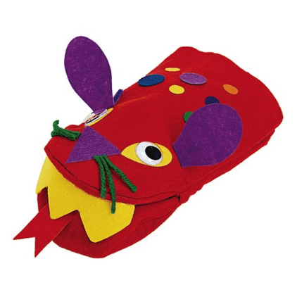 Colorful fish-shaped mouse craft with a transparent background