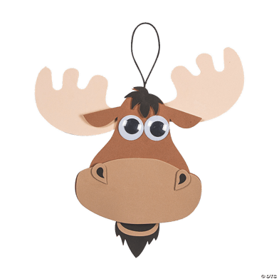 Moose-shaped craft with googly eyes on a transparent background