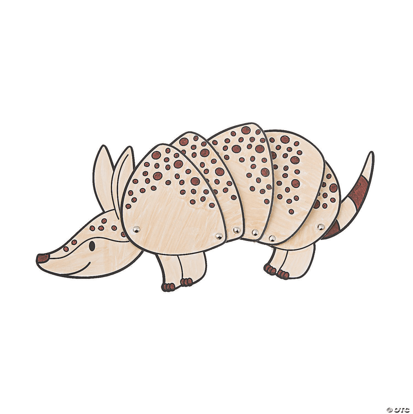 Wooden armadillo on a transparent background