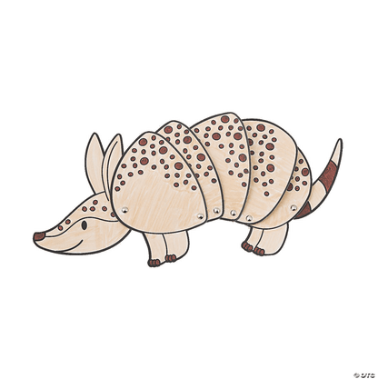 Wooden armadillo on a transparent background