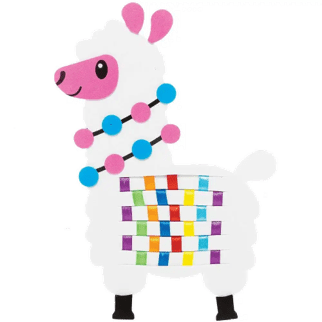 Colorful llama craft with a transparent background