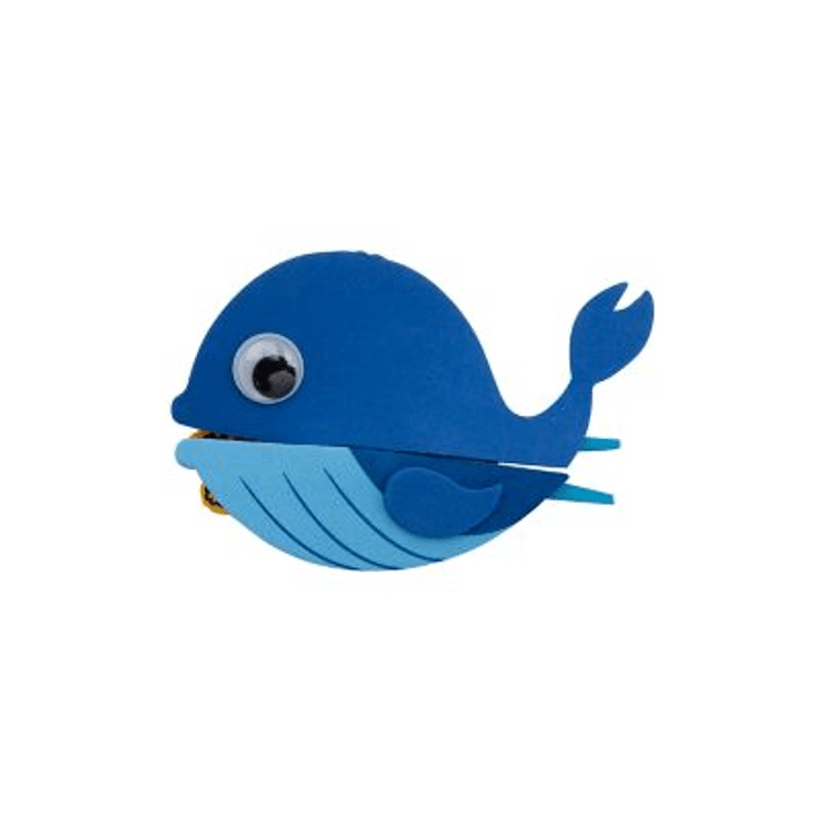 Blue cartoon whale on a transparent background
