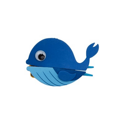 Blue cartoon whale on a transparent background