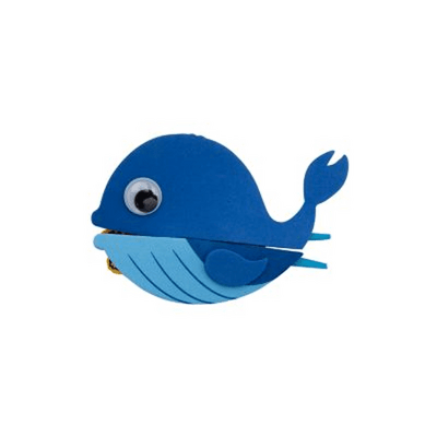 Blue cartoon whale on a transparent background