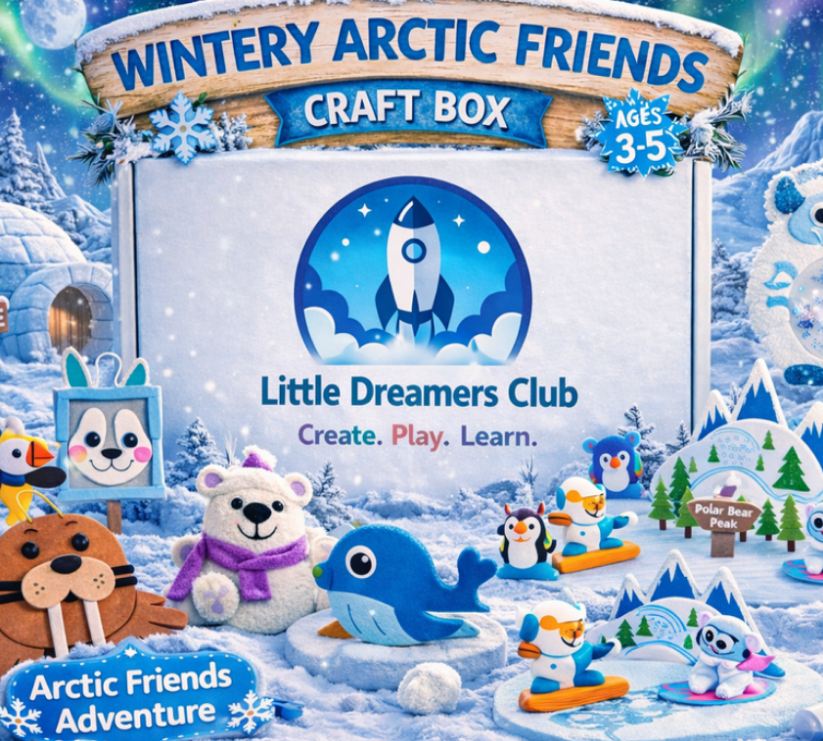 The Wintery Arctic Friends Craft Box, Ages 3 - 5 - Little Dreamers Club
