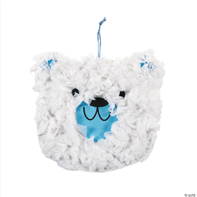 White tissue paper with a blue face and black eyes on a transparent background